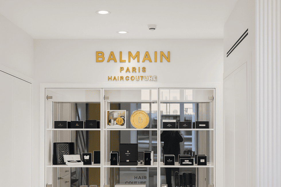 Кейс: интерьерная вывеска для бутика Balmain Hair Couture от компании «Медиаград»