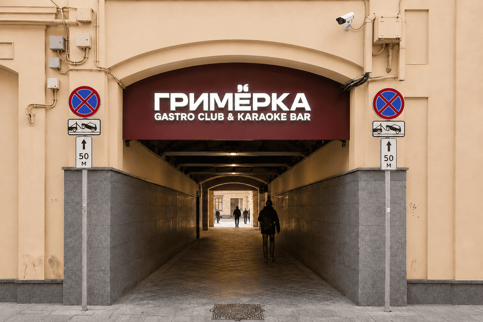 Вывеска в арке дома: как оформить вход через арку световыми объёмными буквами