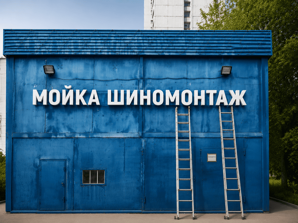 Вывеска для автомойки, шиномонтажа или автосервиса