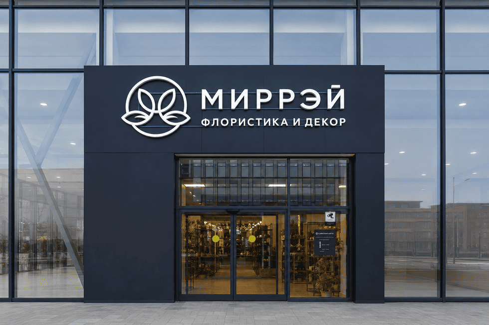 Как оформить входную группу магазина: объёмные буквы на композитной панели — практичный вариант для современного фасада